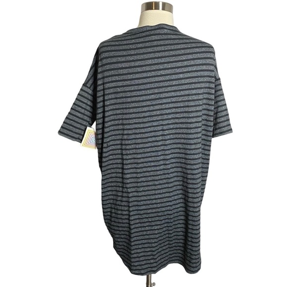 Lularoe Irma Gray Black Striped Tunic Top - Picture 3 of 4